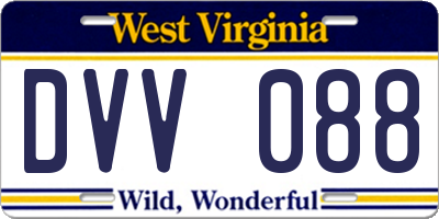 WV license plate DVV088