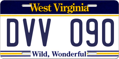 WV license plate DVV090