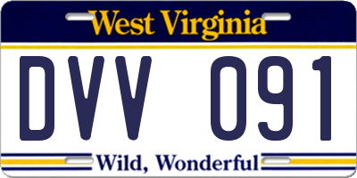 WV license plate DVV091