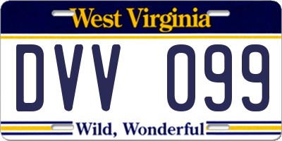 WV license plate DVV099