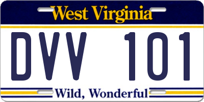 WV license plate DVV101
