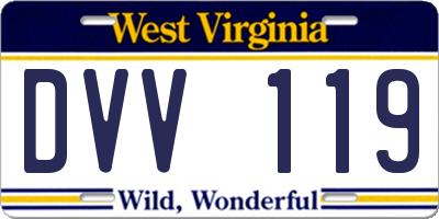 WV license plate DVV119