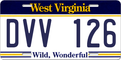 WV license plate DVV126