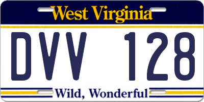 WV license plate DVV128