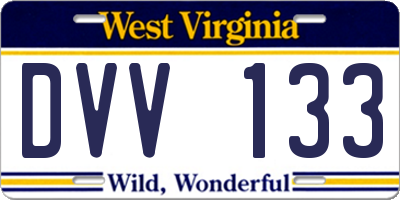 WV license plate DVV133