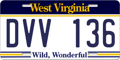 WV license plate DVV136