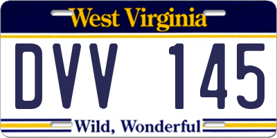 WV license plate DVV145