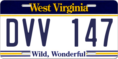 WV license plate DVV147