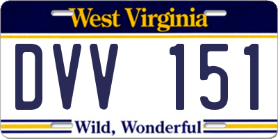 WV license plate DVV151