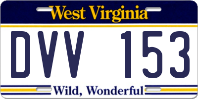 WV license plate DVV153