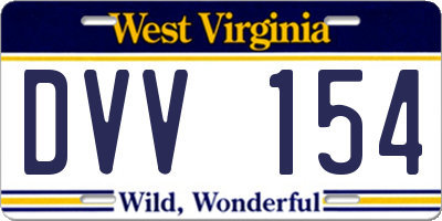 WV license plate DVV154