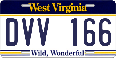 WV license plate DVV166