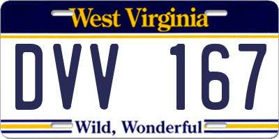 WV license plate DVV167