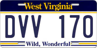 WV license plate DVV170