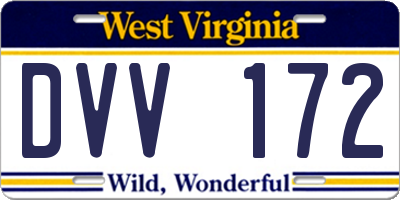 WV license plate DVV172