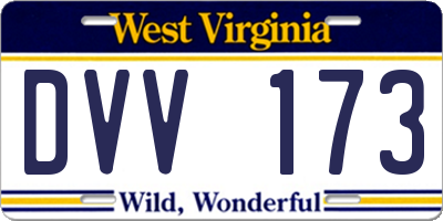 WV license plate DVV173