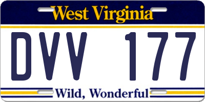 WV license plate DVV177