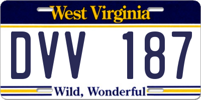 WV license plate DVV187