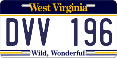 WV license plate DVV196