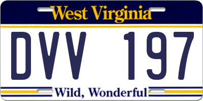 WV license plate DVV197