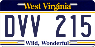 WV license plate DVV215