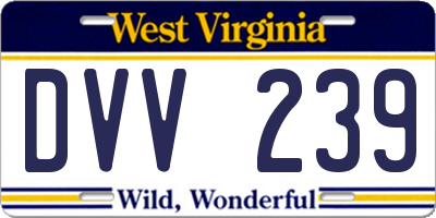 WV license plate DVV239