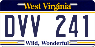 WV license plate DVV241