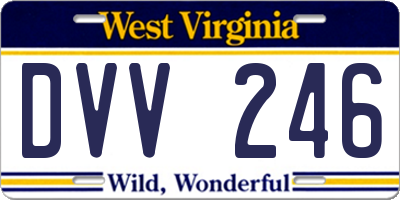 WV license plate DVV246