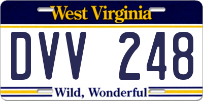 WV license plate DVV248