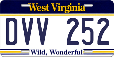 WV license plate DVV252