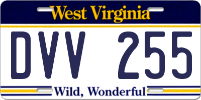 WV license plate DVV255