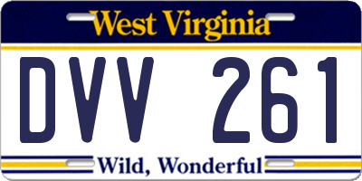 WV license plate DVV261