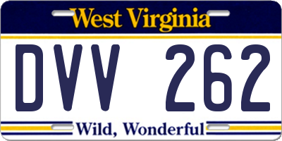 WV license plate DVV262