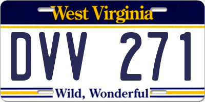 WV license plate DVV271