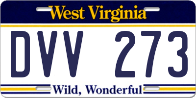 WV license plate DVV273