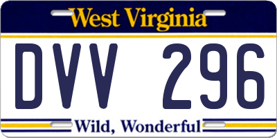 WV license plate DVV296