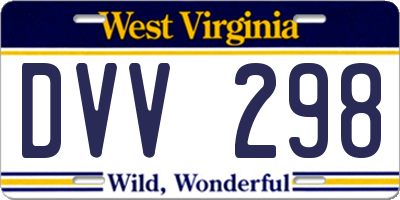 WV license plate DVV298