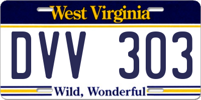 WV license plate DVV303
