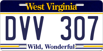 WV license plate DVV307