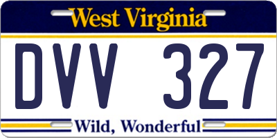 WV license plate DVV327
