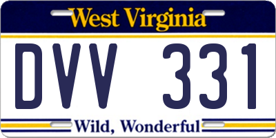 WV license plate DVV331