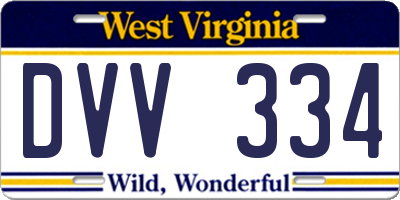 WV license plate DVV334