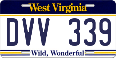 WV license plate DVV339