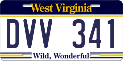 WV license plate DVV341