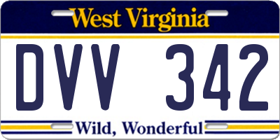 WV license plate DVV342