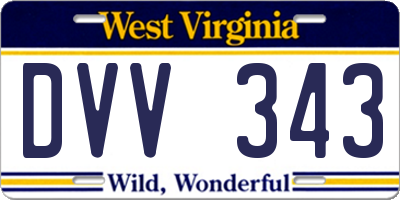 WV license plate DVV343