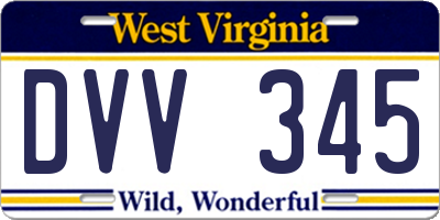 WV license plate DVV345