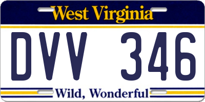 WV license plate DVV346