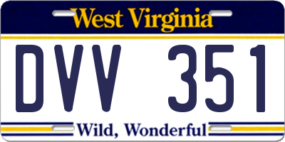 WV license plate DVV351