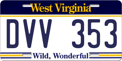WV license plate DVV353